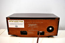 Load image into Gallery viewer, Auburn Brown and Maroon Mid Century 1955 Zenith Model R623R AM Tube Radio Sleek and Sweet Sounds Great!