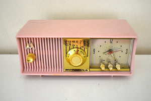Marilyn Pink 1957 Motorola Model 56CD3 Vacuum Tube AM Clock Radio She's a Babe Sounds Fantastic!