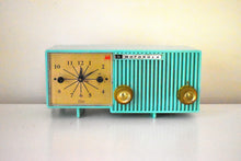 Load image into Gallery viewer, Beautiful Sea Green Retro 1956 Motorola Model 56CS4A Vacuum Tube AM Clock Radio Rare Excellent Condition Sounds Great!