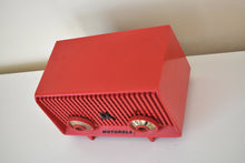 Load image into Gallery viewer, Fiery Red Motorola Model 56R AM Vacuum Tube Radio Loud and Clear Sounding Cute Little Devil!