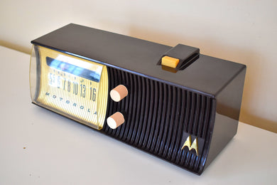 Espresso Brown 1957 Motorola Model 57H AM Vacuum Tube Radio Rare Model Loud and Clear Sounding!