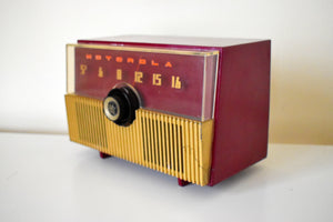 クリムゾンレッド 1951 Motorola Model 52H 真空管 AM ラジオ 高品質構造 素晴らしいパフォーマー！