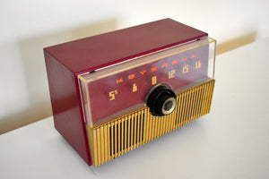クリムゾンレッド 1951 Motorola Model 52H 真空管 AM ラジオ 高品質構造 素晴らしいパフォーマー！