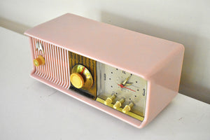 マリリン ピンク ミッドセンチュリー 1956 モトローラ モデル 56CD 真空管 AM クロック ラジオ What a Babe!