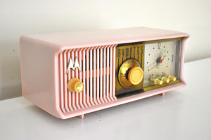 Marilyn Pink Mid Century 1956 Motorola Model 56CD Vacuum Tube AM Clock Radio What a Babe!