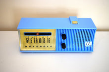 Load image into Gallery viewer, Azure Blue Mid Century Retro Jetsons 1957 Motorola 57H Tube AM Radio Cool Color Rare Model!
