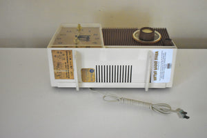 Tan and Ivory Motorola C18W23 Clock Radio 1963 Vacuum Tube AM Clock Radio Excellent Plus Condition and Sounds Fantastic!