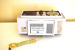 Purple and White Mid-Century 1960 Motorola Model C4S131 Vacuum Tube AM Clock Radio Rare Color Combo!