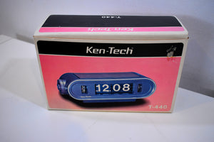 NOS 模擬ウッド 70年代 Ken-Tech モデル T-440 フリップクロック 動作良好 オリジナルボックス ブランド Spankin 新品！