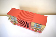 Load image into Gallery viewer, Sedona Pink Orange Mid Century 1952 Automatic Radio Mfg Model CL-142 Vacuum Tube AM Radio Cool Model Rare Color!