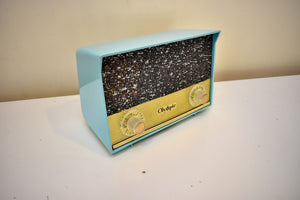 Dove Blue 1956-59 Olympic Model 553 AM Vacuum Tube Radio Little Cutie Great Sound!