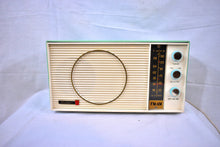 Charger l&#39;image dans la galerie, Ocean Breeze Turquoise and White 1963 Olympic Model AFM-20 Tube AM FM Radio Sounds Heavenly!