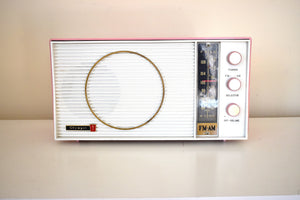 Tuscadero Pink and White 1963 Olympic Model AFM-20 Vacuum Tube AM FM Radio Sounds Beautiful!