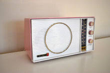 Load image into Gallery viewer, Tuscadero Pink and White 1963 Olympic Model AFM-20 Vacuum Tube AM FM Radio Sounds Beautiful!