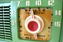 画像をギャラリービューアに読み込む, スプリンググリーン 1953 Philco Transitone Model 53-701X AM 真空管ラジオ レアなプリティカラーコンボサウンドが素晴らしい!