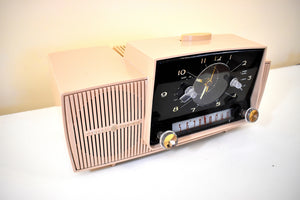 Pastel Pink 1957 General Electric Model 913D Vacuum Tube AM Clock Radio Excellent Plus Condition!