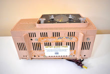 Load image into Gallery viewer, Pastel Pink 1957 General Electric Model 913D Vacuum Tube AM Clock Radio Excellent Plus Condition!