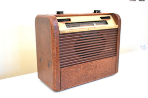 すぐに使えるスマートスピーカー-ウッドヴィンテージ 1948 Philco モデル 48-300 ポータブル AM 真空管ラジオ 素敵なウッディ！