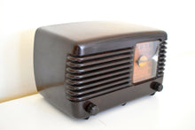 Charger l&#39;image dans la galerie, Art Deco Brown Bakelite Vintage 1949 Philco Transitone 49-500 AM Radio Popular Design Back In Its Day!