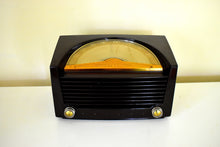 Load image into Gallery viewer, Umber Brown Bakelite Vintage 1951 Philco Model 52-942 AM Radio Loud Clear Sounding! Sundial Inspired Tuning!