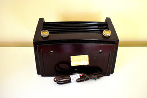 Umber Brown Bakelite Vintage 1951 Philco Model 52-942 AM Radio Loud Clear Sounding! Sundial Inspired Tuning!