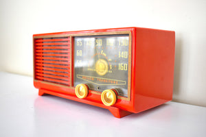 Mandarin Orange 1953 Philco Model 53-562 Vacuum Tube Radio and Box Awesome Condition! Looks and Sounds Great!