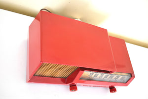 Red Split Level 1953 Philco Transitone Model 53-563 AM Vacuum Tube Radio Rare Stunning Mid Century! Sounds Great!