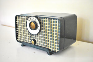 Forest Green Mid Century 1959 Philco Model D-595-124 vacuum Tube AM Radio Rare Model Sounds Like Boombox!
