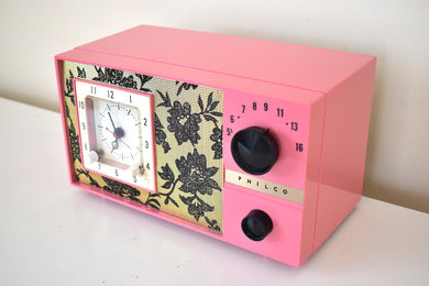 Senora Pink 1956 Philco Model D-728-124 AM Vacuum Tube Radio Rare As Heck Near Mint Condition Beyond Extraordinary!