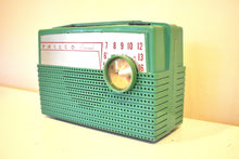 Load image into Gallery viewer, Camper Green 1956 Philco D-661 AM Portable Vacuum Tube Radio Sounds Great! Excellent Condition!