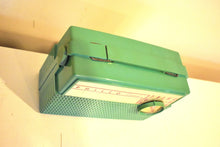 Load image into Gallery viewer, Camper Green 1956 Philco D-661 AM Portable Vacuum Tube Radio Sounds Great! Excellent Condition!