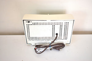 Teal Turquoise and White Chevron 1960 Philco H836-124 AM Vacuum Tube Radio Excellent Plus Condition Dual Speaker Sound!