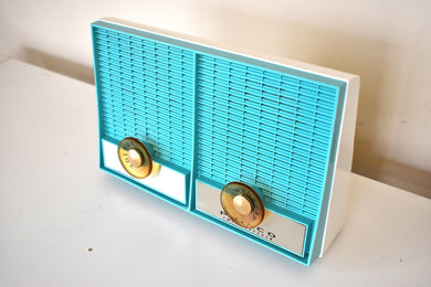 Bluetooth Ready To Go - Laguna Aqua Vintage 1959 Philco Model M-872-124 Vacuum Tube Radio Dual Speaker Sounds and Looks Great!