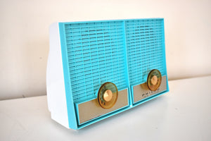 Bluetooth Ready To Go - Laguna Aqua Vintage 1959 Philco Model M-872-124 Vacuum Tube Radio Dual Speaker Sounds and Looks Great!