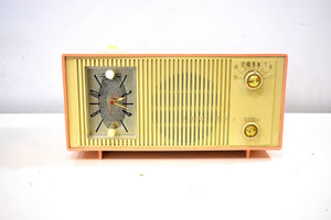 Bluetooth Ready To Go - Peaches Cream 1959 Admiral Model Y865C Vacuum Tube AM Radio Sounds Great! Looks Great!