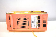 Load image into Gallery viewer, Parisienne Pink 1960 Bulova Model 190 Vacuum Tube AM Clock Radio Mid Century Bling!