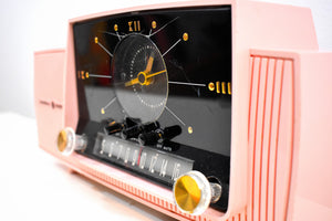 プリンセス ピンク ミッドセンチュリー 1959 ゼネラル エレクトリック モデル 915 真空管 AM クロック ラジオ ビューティ サウンド ファンタスティック!