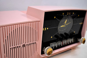 Princess Pink Mid Century 1959 General Electric Model 915 Vacuum Tube AM Clock Radio Beauty Sounds Fantastic!