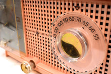 画像をギャラリービューアに読み込む, シフォン ピンク ヴィンテージ 1959 ゼネラル エレクトリック モデル C437A 真空管 AM 時計 ラジオ シュークリーム！