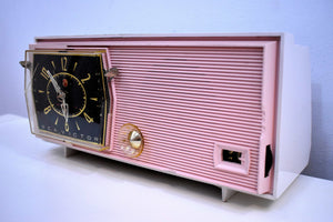 Princess Pink Mid Century Retro RCA Victor C-51F 1959 Clock Radio Sounds Great!