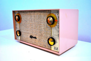 Beige Pink And Tweed Mid Century 1960 Sylvania 8F15 AM/FM Vacuum Tube Radio Rare Sounds and Looks Great!