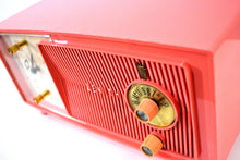 Load image into Gallery viewer, Coral Pink Mid Century Vintage 1958 Zenith Model E514V The Twilite AM Vacuum Tube Clock Radio Works Great Excellent Condition!