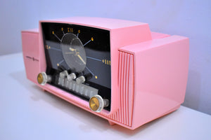 Princess Pink Mid Century 1959 General Electric Model 913 Vacuum Tube AM Clock Radio Beauty Sounds Fantastic!