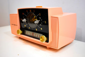 Princess Pink Mid Century 1959 General Electric Model 915 Vacuum Tube AM Clock Radio Beauty Sounds Fantastic!