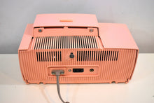 Load image into Gallery viewer, Princess Pink Mid Century 1958 General Electric Model C416 Vacuum Tube AM Clock Radio Beauty Sounds Fantastic Excellent Condition!