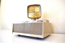 Load image into Gallery viewer, The Future is Here and Almost Gone! - 1961 Sahara Tan Philco Predicta Model J775-125 Tube AM Clock Radio Awesome!