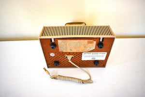 The Future is Here and Almost Gone! - 1961 Sahara Tan Philco Predicta Model J775-125 Tube AM Clock Radio Awesome!