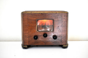 Artisan Handcrafted Wood 1936 RCA Model 5X Vacuum Tube AM Shortwave Radio Wood Radio Relic! Classy Look!