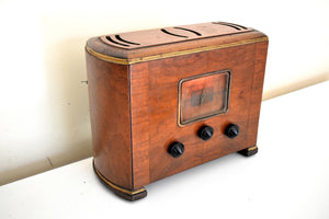 Artisan Handcrafted Wood 1936 RCA Model 5X Vacuum Tube AM Shortwave Radio Wood Radio Relic! Classy Look!