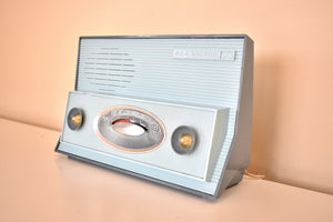 Bluetooth Ready To Go - Slate and Pastel Blue 1957 RCA Victor Model 1-RA-52 AM Vacuum Tube Radio Works Great!